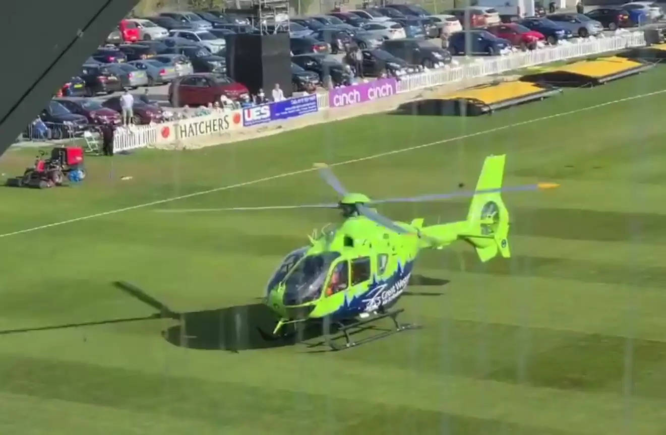 WATCH: Emergency sees ambulance land on ground; County game halted
