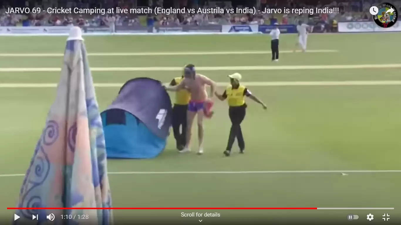 WATCH: Jarvo 69 posts hilarious video of a fan setting up tent inside ground during live game