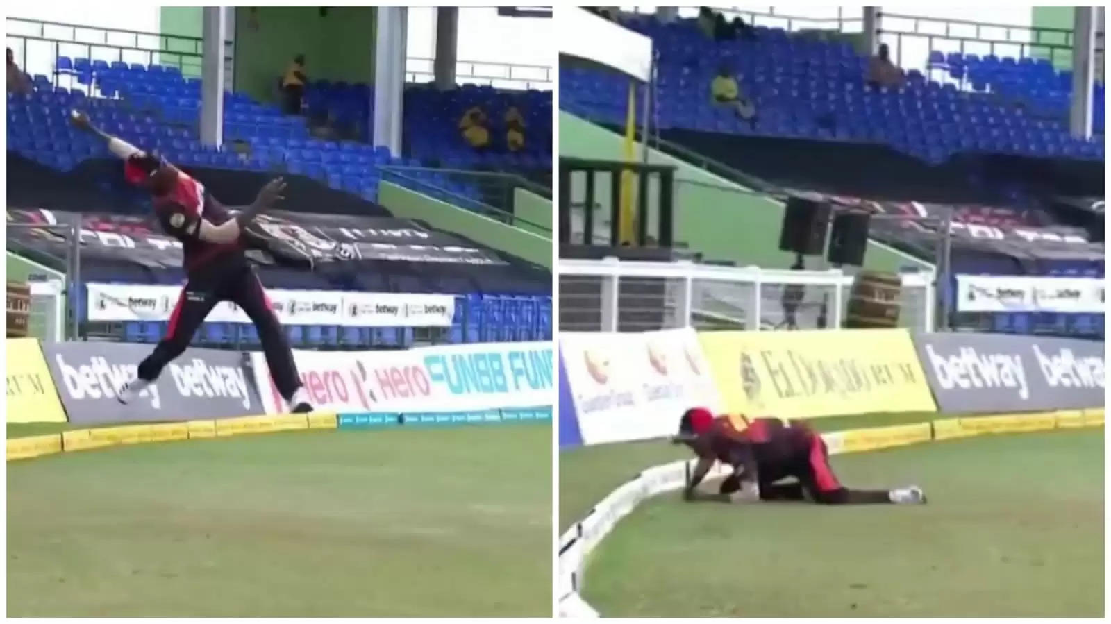 WATCH: Akeal Hosein’s jaw-dropping catch at the boundary to dismiss Nicholas Pooran