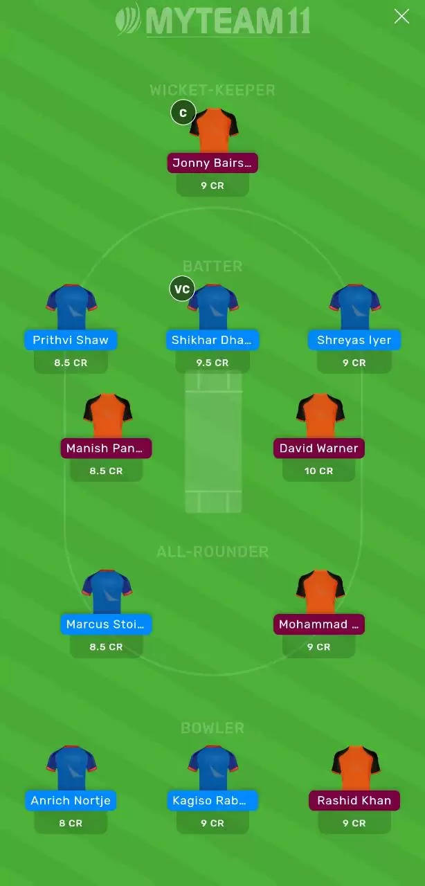 DC vs SRH MyTeam11 Prediction for IPL 2020: Fantasy Cricket Team, Playing XI and Preview for Delhi Capitals vs Sunrisers Hyderabad