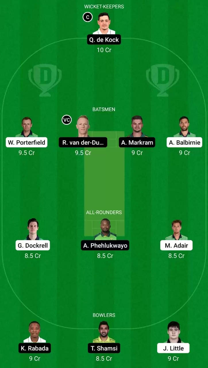 2nd ODI | IRE vs SA Dream11 Team Prediction: Ireland vs South Africa Best Fantasy Cricket Tips, Playing XI and Top Player Picks