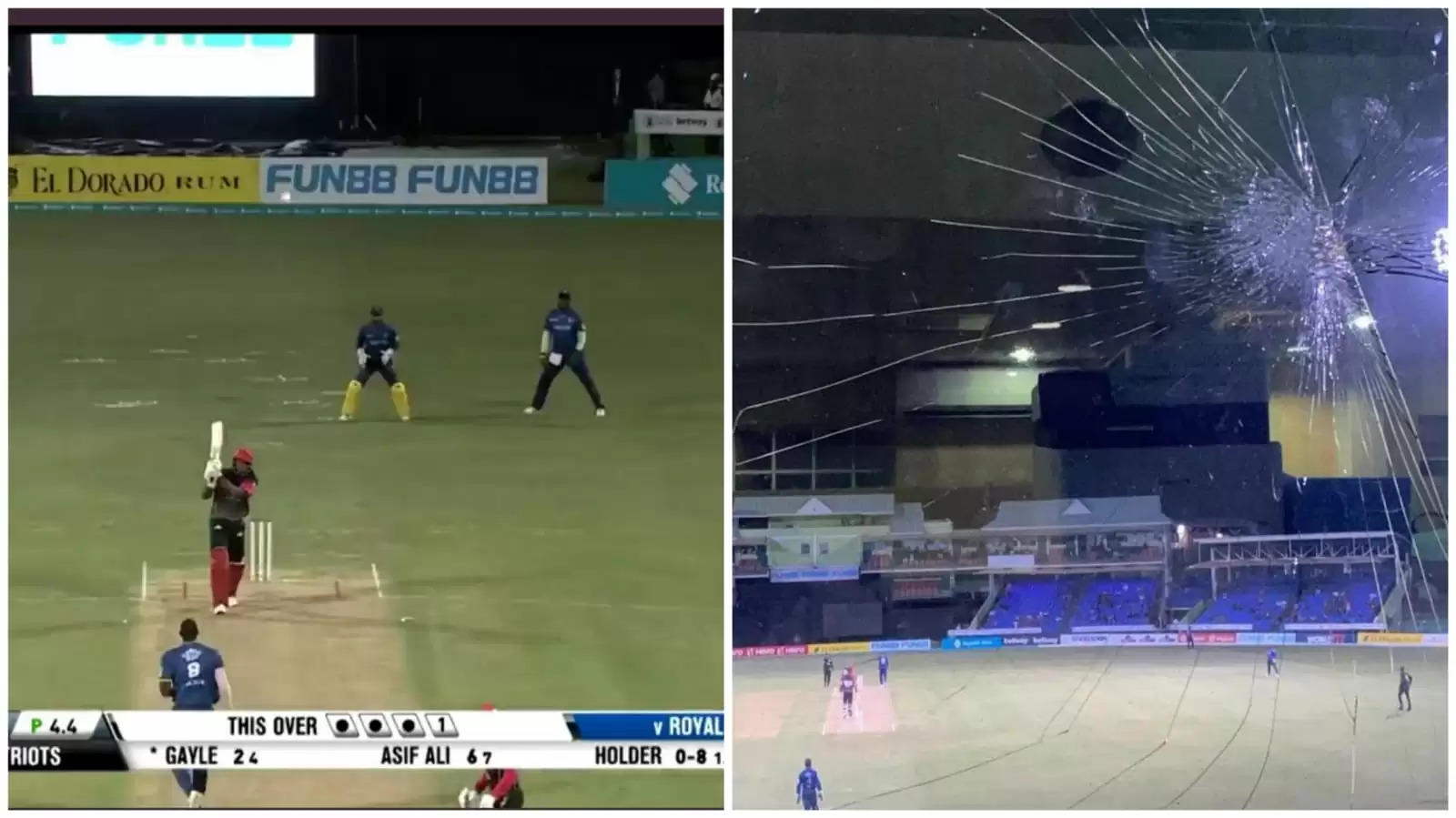 WATCH: Chris Gayle shatters the glass shield at Warner Park with humungous six