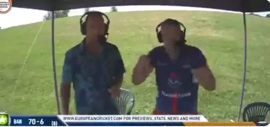 WATCH: 42-year-old Pavel Florin takes wicket, runs to commentary box and grabs microphone to celebrate