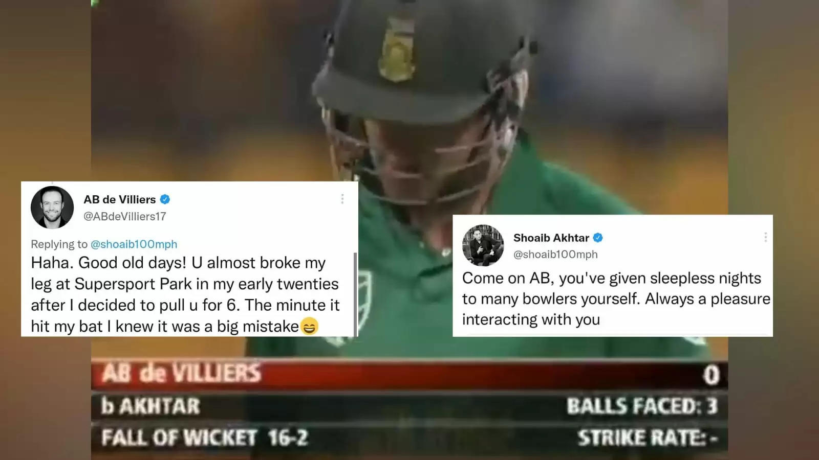 Shoaib Akhtar and AB de Villiers engage in a fun banter