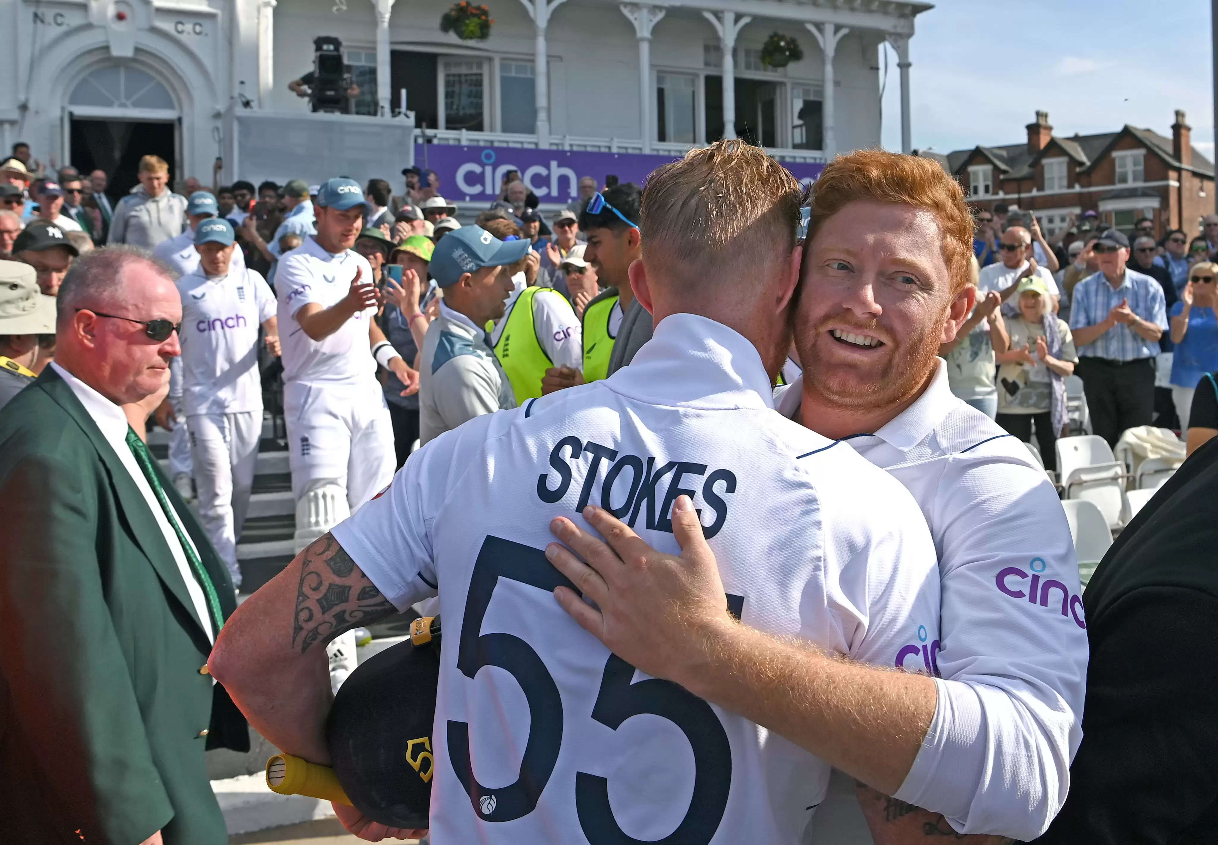 Jonny Bairstow and Ben Stokes share a heartwarming moment after the win. ?width=963&height=541&resizemode=4