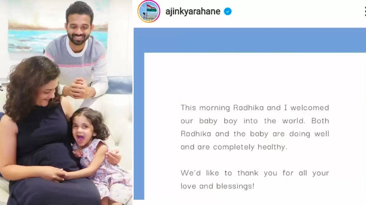 Ajinkya Rahane-Radhika Dhopavkar blessed with baby boy, second ...