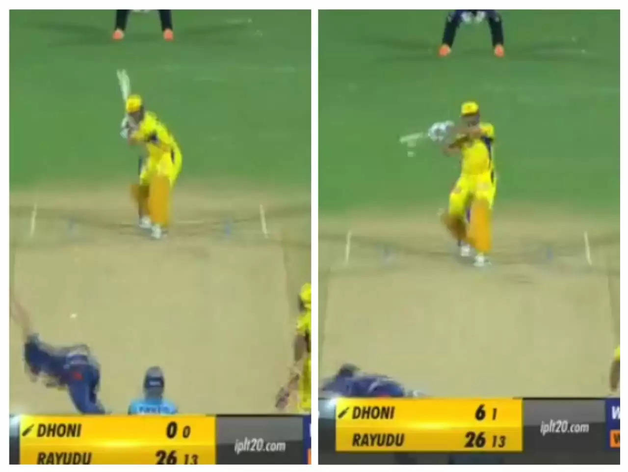 MS Dhoni hit two consecutive sixes in the last over.