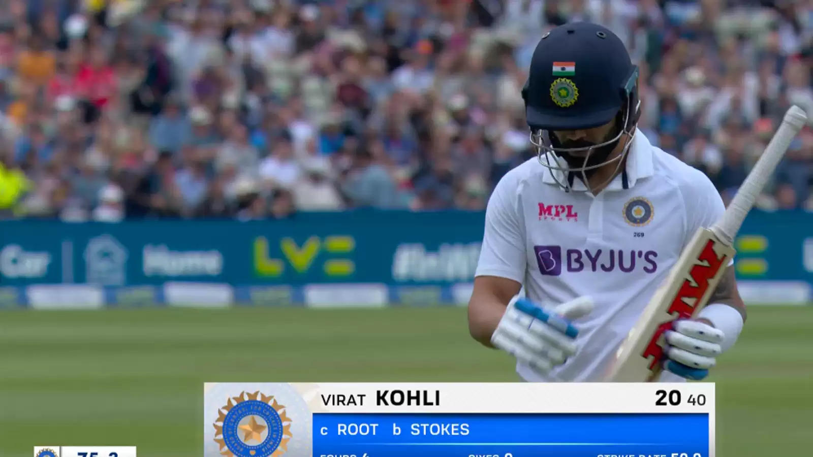 Watch: Unlucky Virat Kohli falls to rebound catch after Ben Stokes'  delivery gets unbelievable extra bounce