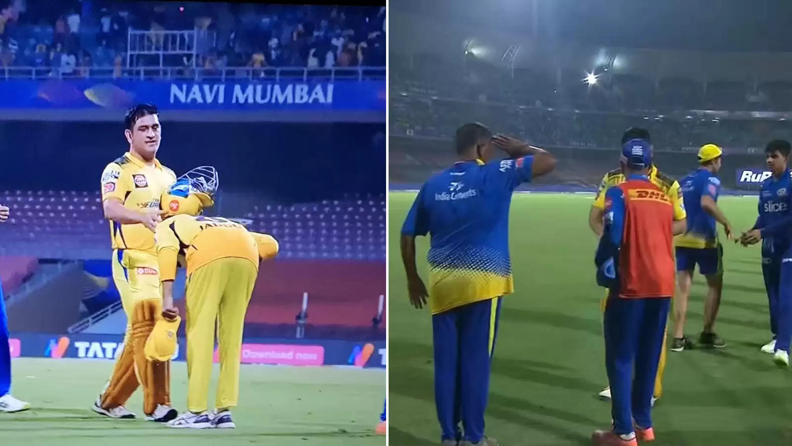 Watch: Captain Ravindra Jadeja touches MS Dhoni's feet, support staff  salutes in touching gesture after Dhoni finishes off run chase in style