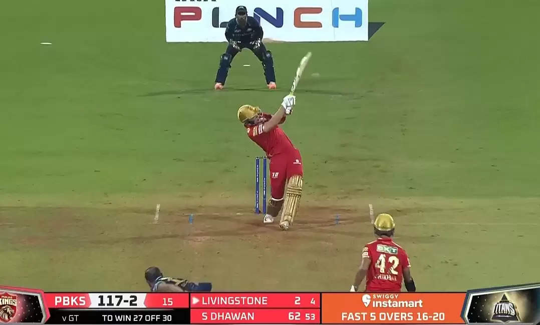 Liam Livingstone with one of his biggest sixes. 
