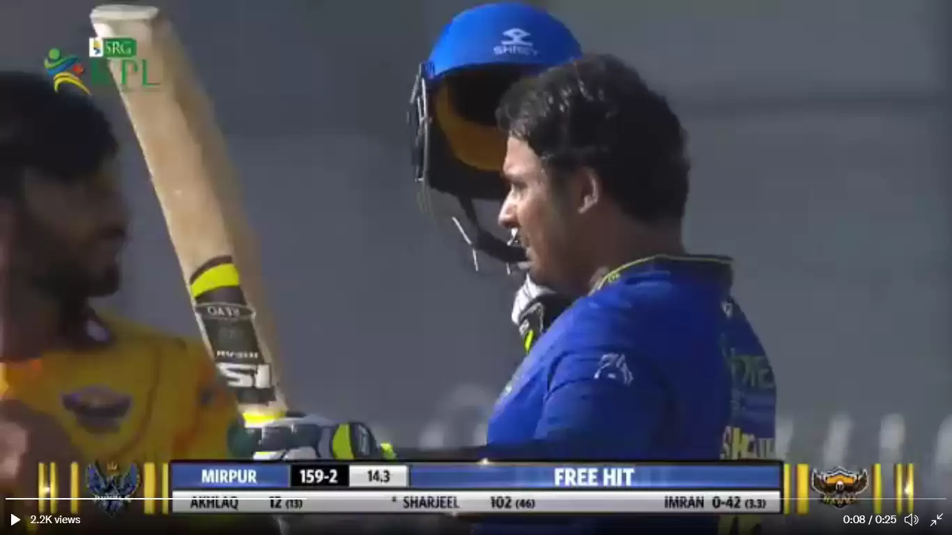 Watch: Sharjeel Khan blasts 63-ball 141 in Kashmir Premier League, still ends up on losing side