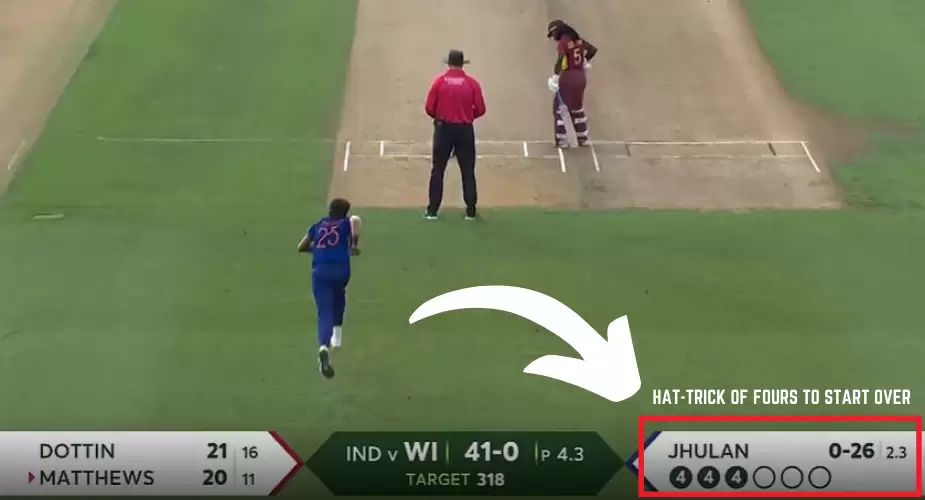 WATCH: WI openers smash legend Jhulan Goswami for five fours in an over