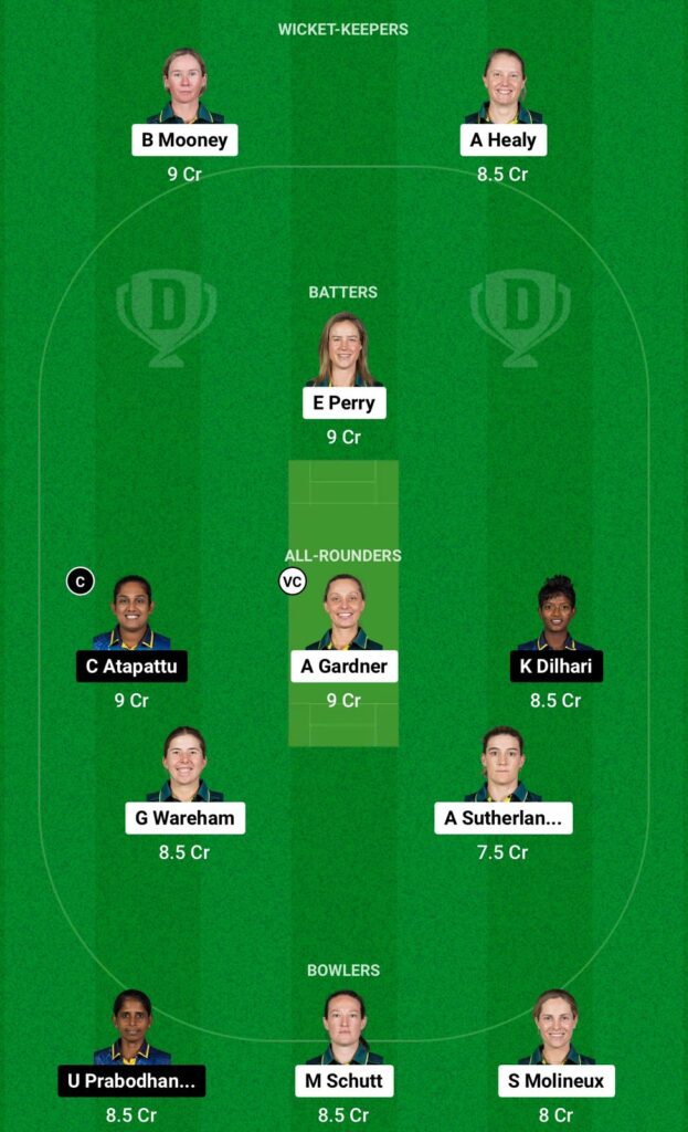 AU-W vs SL-W Dream11 Prediction Small League Team
