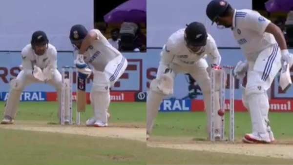 Rohit Sharma got out in an unfortunate way.