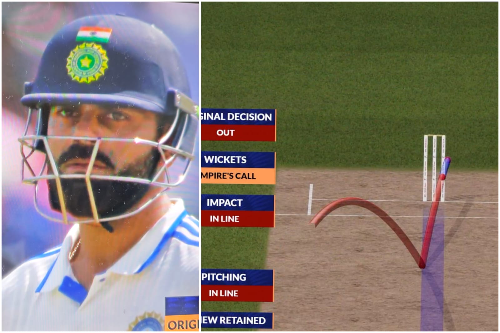 Virat Kohli gives the death stare after marginal umpire's call dismissal