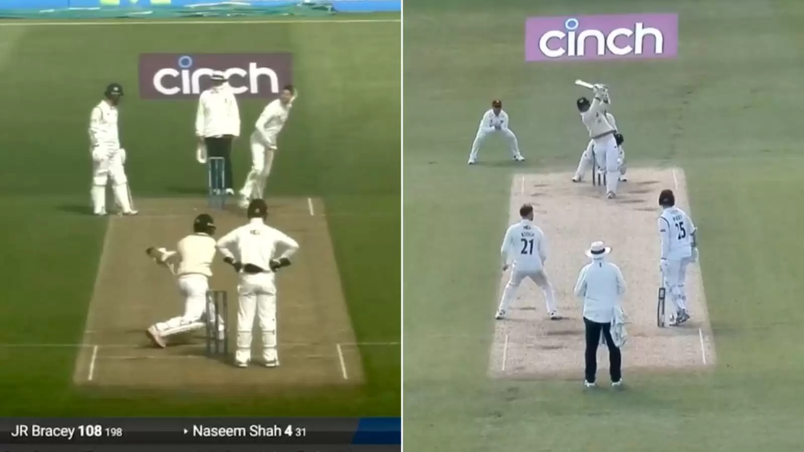 Watch: Naseem Shah smacks six, plays shot against imaginary ball from bowler during maiden County Cricket game