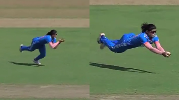 Radha Yadav took a fantastic diving catch.