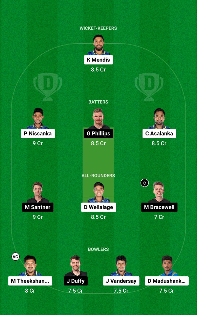 SL vs NZ Dream11 Prediction 2nd ODI Grand League team