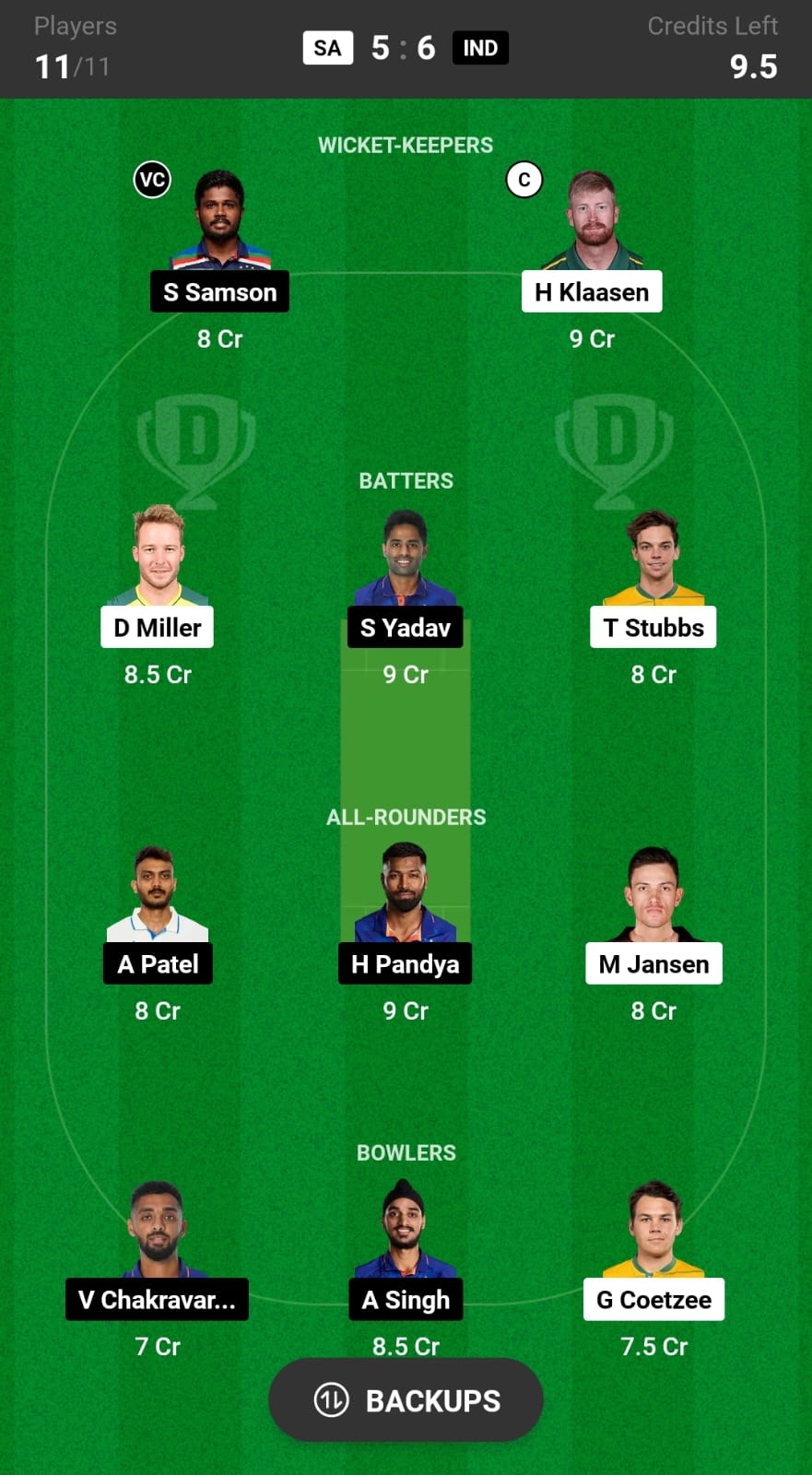 SA vs IND Dream11 Prediction 1st T20I Grand League Team