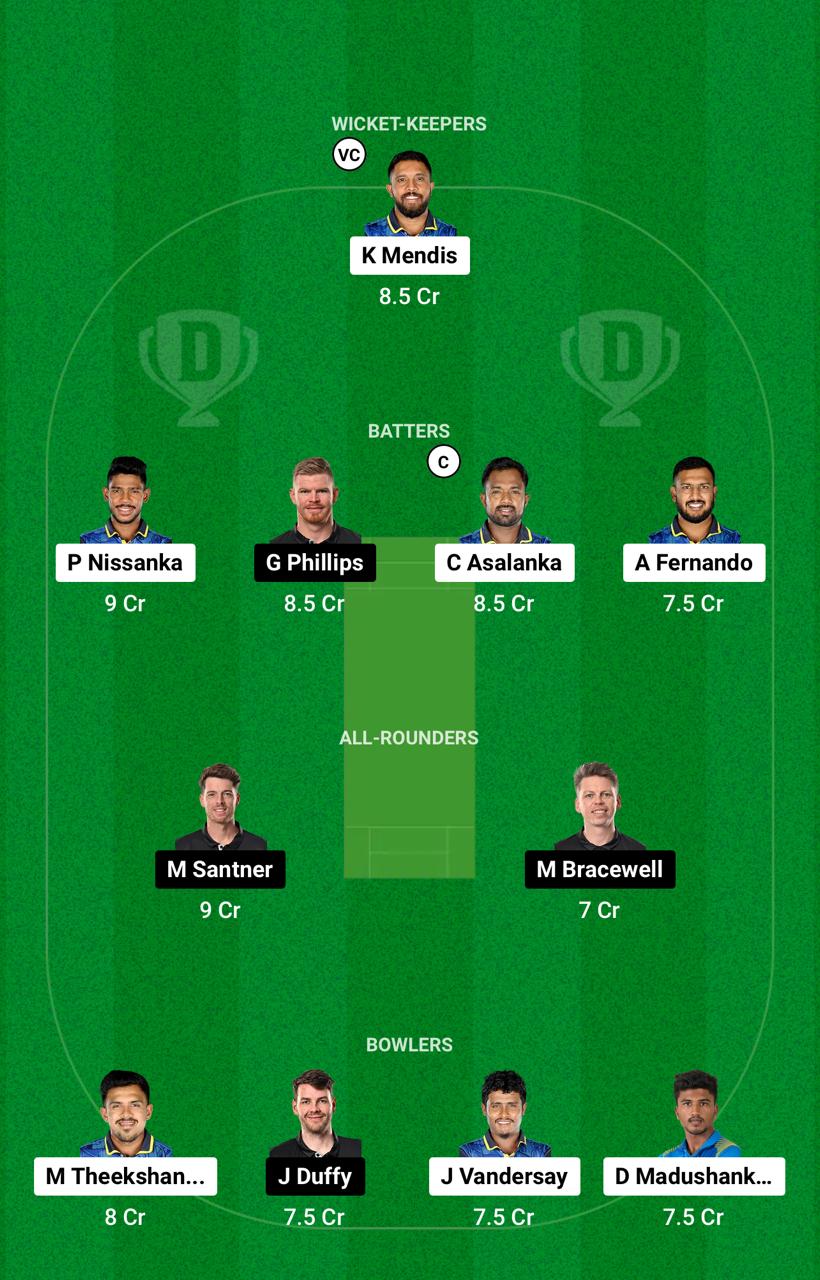 SL vs NZ Dream11 Prediction 2nd ODI Small League team