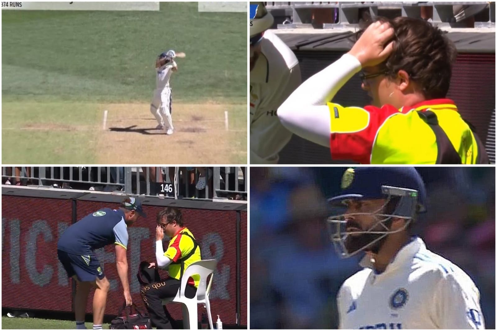 Virat Kohli Six Hits Security Guard at Perth Flush on the Head [WATCH]