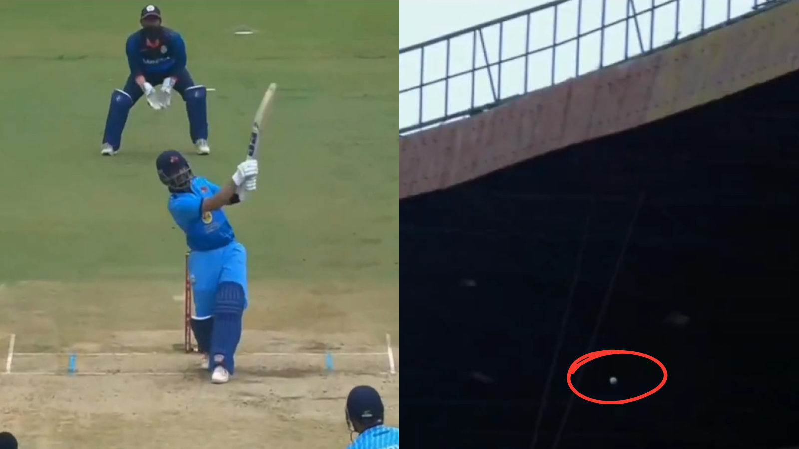 Ajinkya Rahane hit a huge maximum off Atit Sheth on the third delivery of the 15th over during the semifinal clash of the Syed Mushtaq Ali Trophy between Mumbai and Baroda.