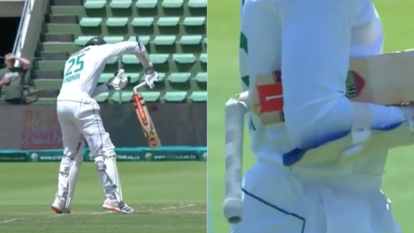 Lahiru Kumara breaks Kagiso Rabada's bat