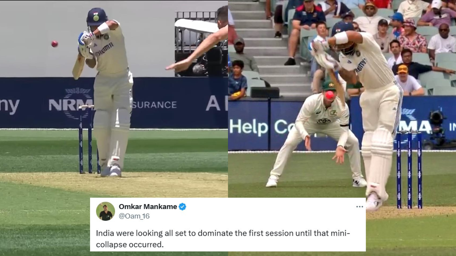 Mitchell Starc dismissed Virat Kohli on the first delivery of the 21st over to provide a big breakthrough to the Australian team.