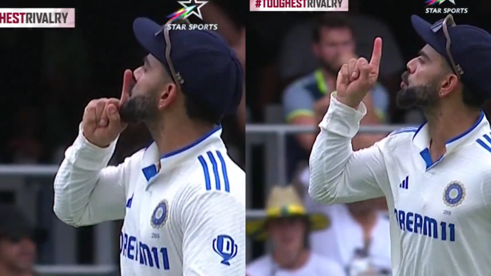 Virat Kohli silenced the crowd after taking a sharp catch off Nitish Kumar Reddy’s bowling to dismiss Marnus Labuschagne on the second delivery of the 34th over.