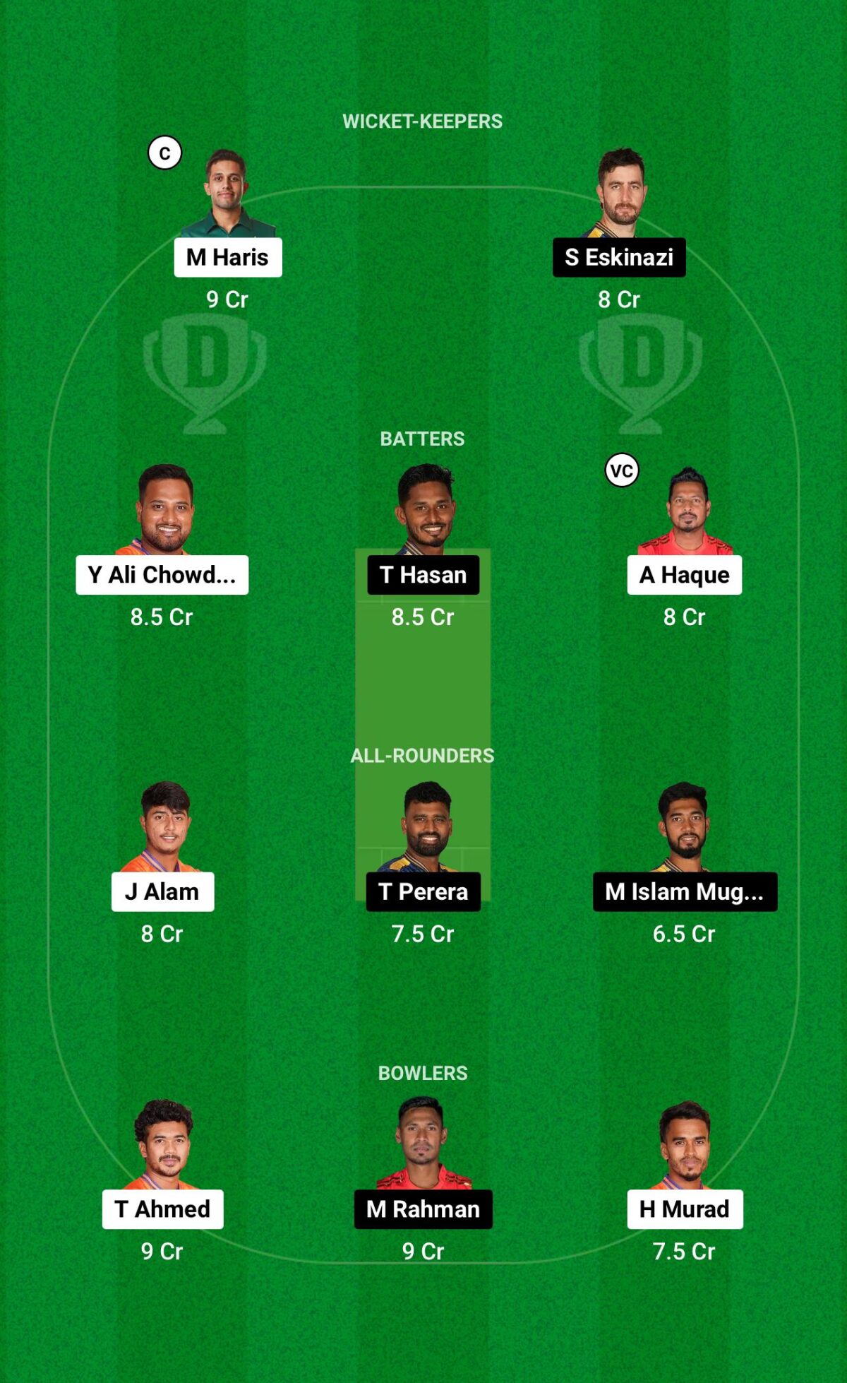 DBR vs DC Dream11 Dream11 Prediction Grand League team