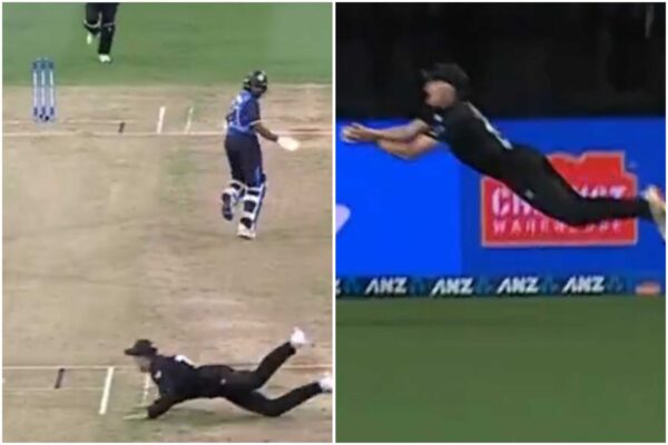 Mumbai Indians' Mitchell Santner accounts for a stunning run-out against Sri Lanka