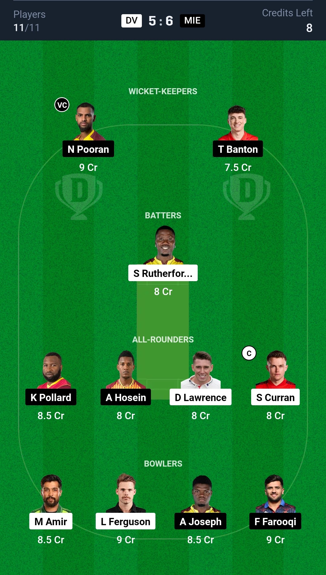 DV vs MIE Dream11 prediction ILT20 2025 Mega League Team