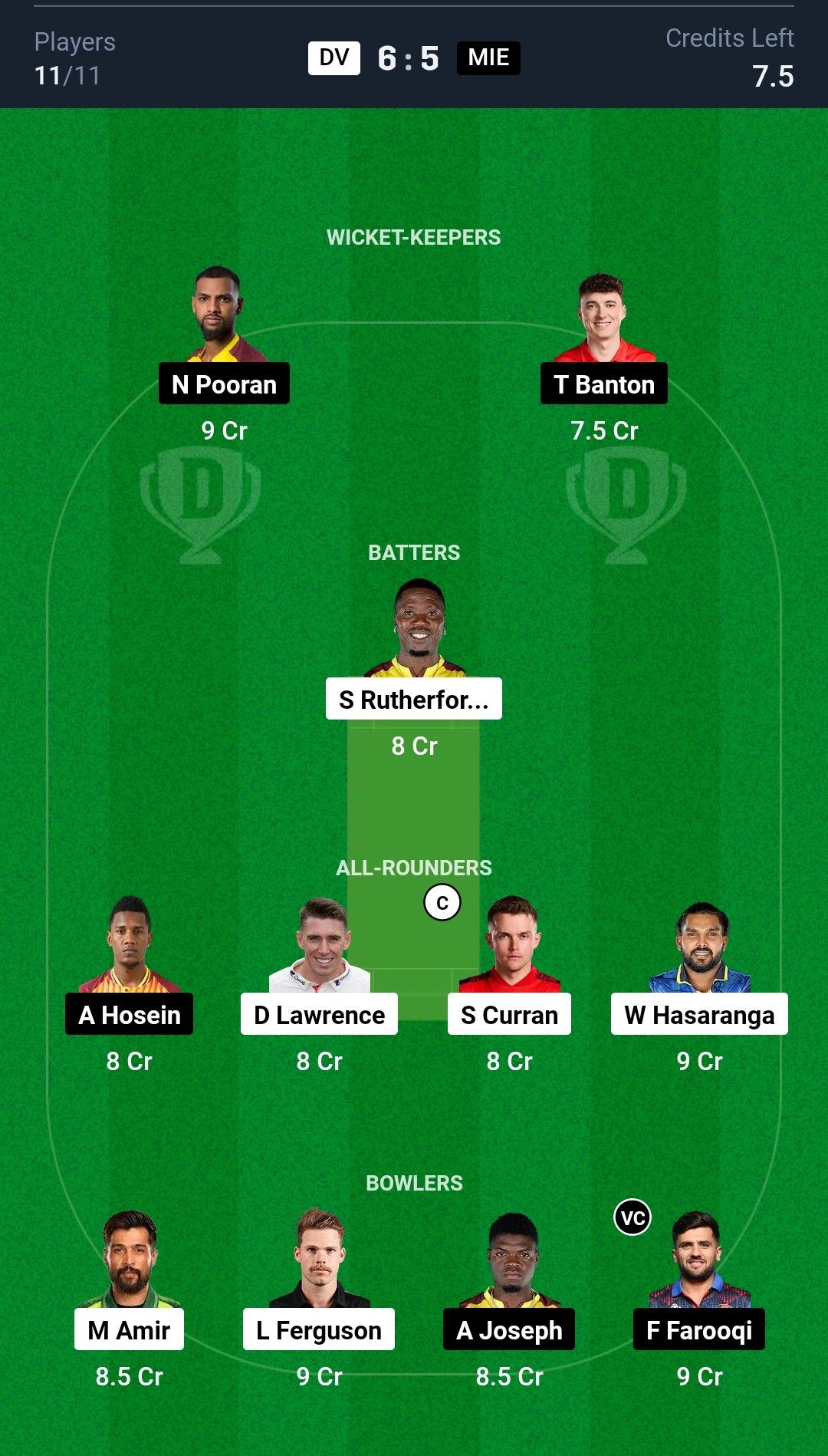 DV vs MIE Dream11 prediction ILT20 2025 Small League Team