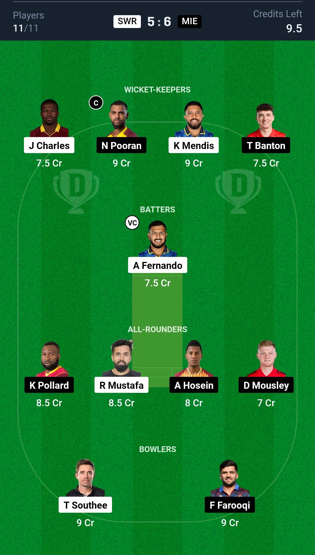 SWR vs MIE Dream11 Prediction Grand League Team ILT20 2025