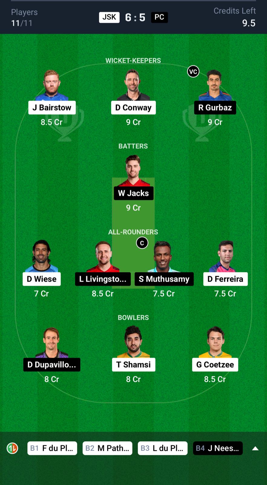 JSK vs PC Dream11 Prediction Small League Team SA20 2025