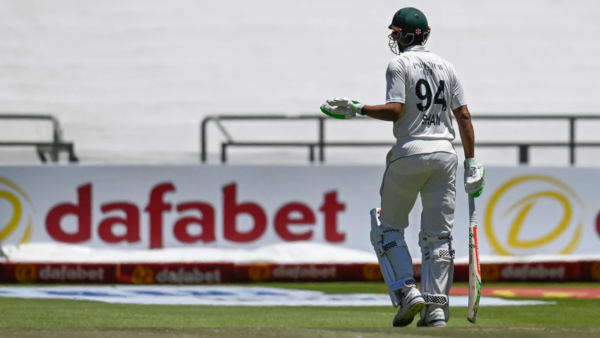 Shan Masood was unhappy with the trajectory shown for his LBW decision during the Cape Town Test, raising concerns about the technology again.