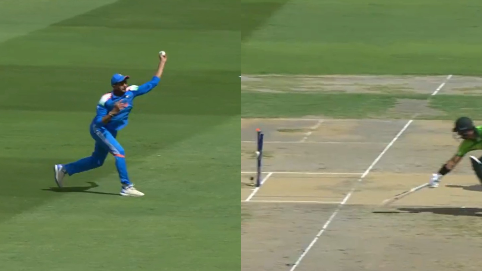 Axar Patel picked the ball and threw it in one motion, hitting the stumps in a flash to find Imam-ul-Haq short of his crease.