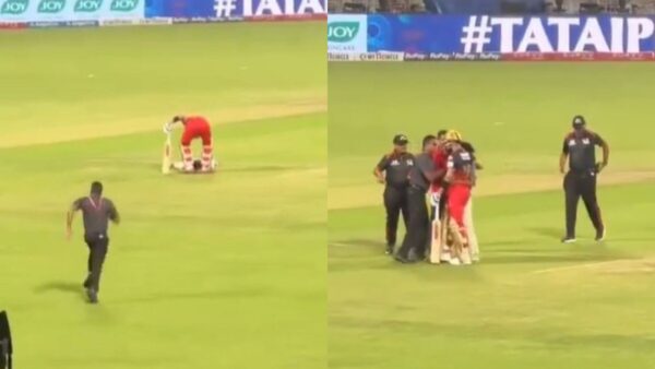 pitch invader virat kohli ipl 2025 kkr vs rcb