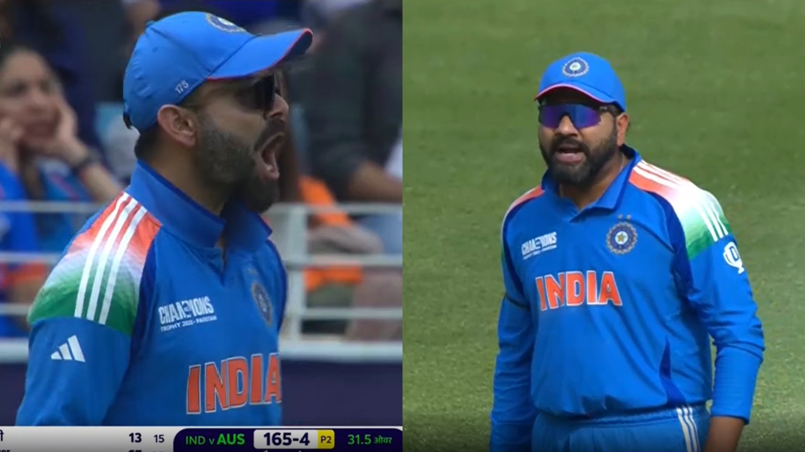 Virat Kohli and Rohit Sharma were visibly frustrated at Kuldeep Yadav in the 32nd over of the first innings.