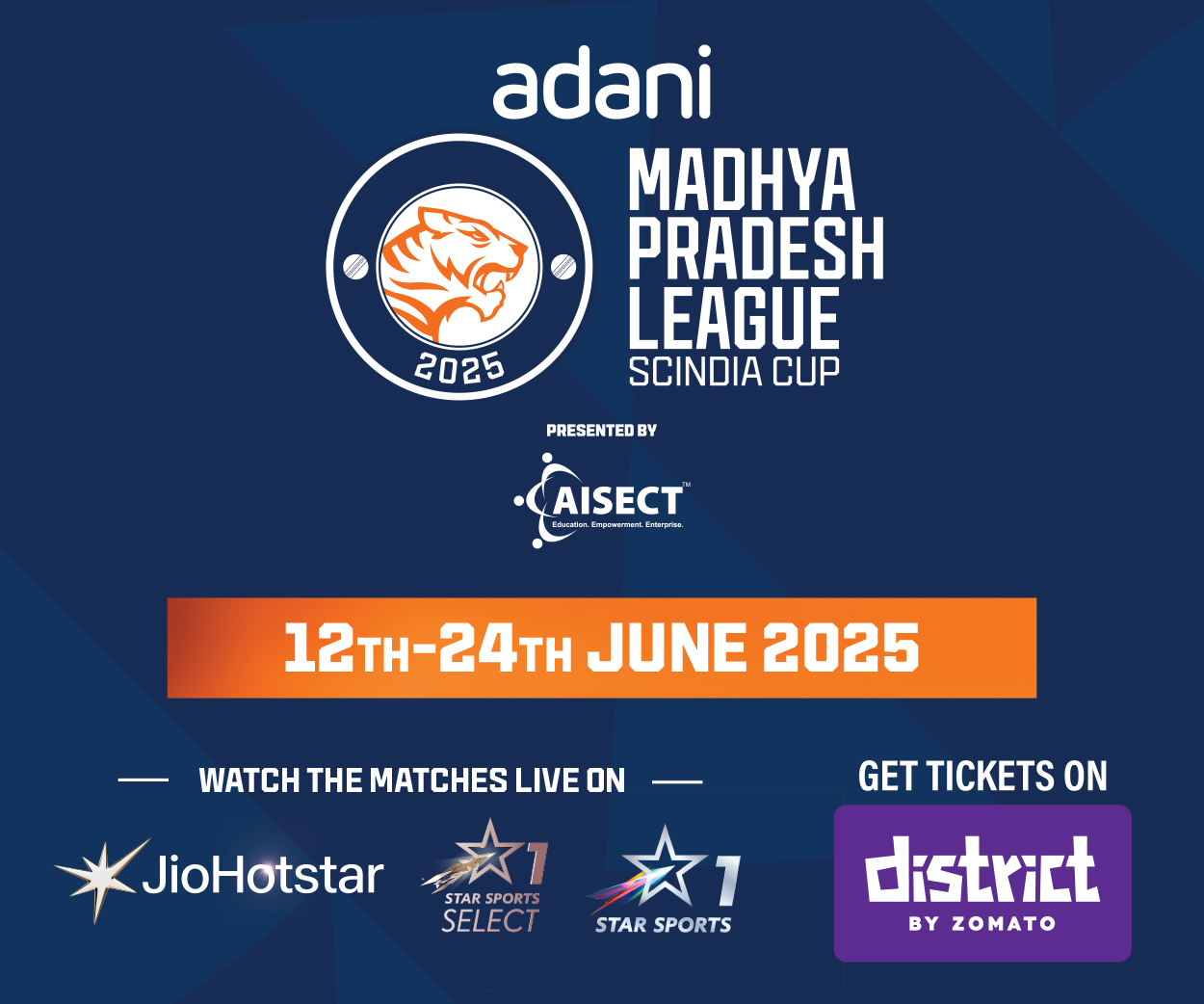 MP T20 League 2025 June 12-24 Scindia Cup Madhya Pradesh