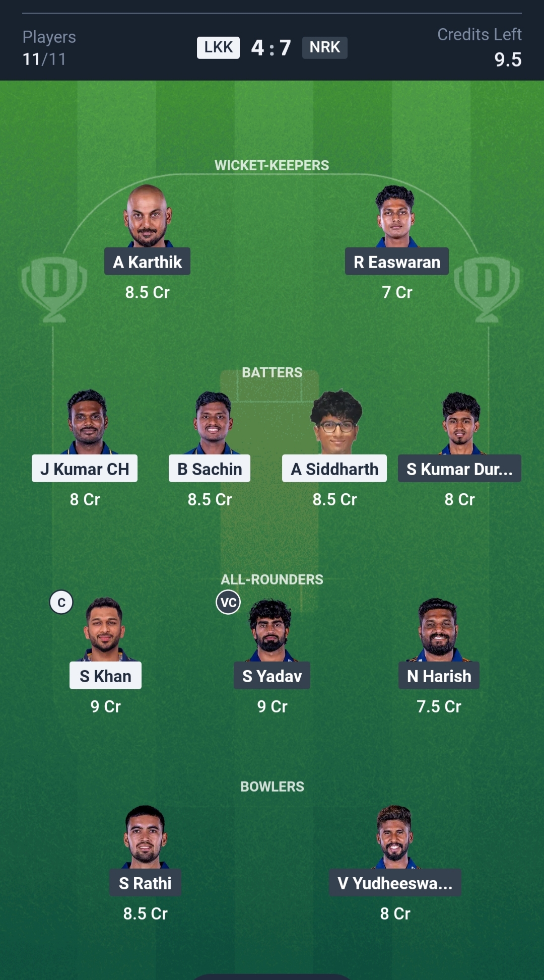 LKK vs NRK Dream11 Prediction Today TNPL 2025 Match 18 Playing XI Small League Team
