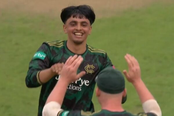 Farhan Ahmed became the first Nottinghamshire player to take a T20 Blast hat-trick.