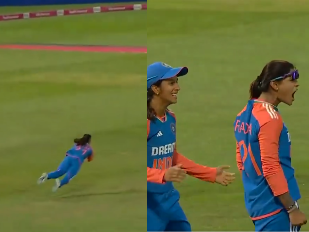[WATCH] Radha Yadav Takes A Stunner to Dismiss Amy Jones in ENGW vs INDW 5th T20I