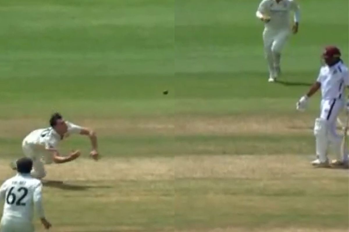 pat cummins catch keacy carty wi vs aus 2nd test