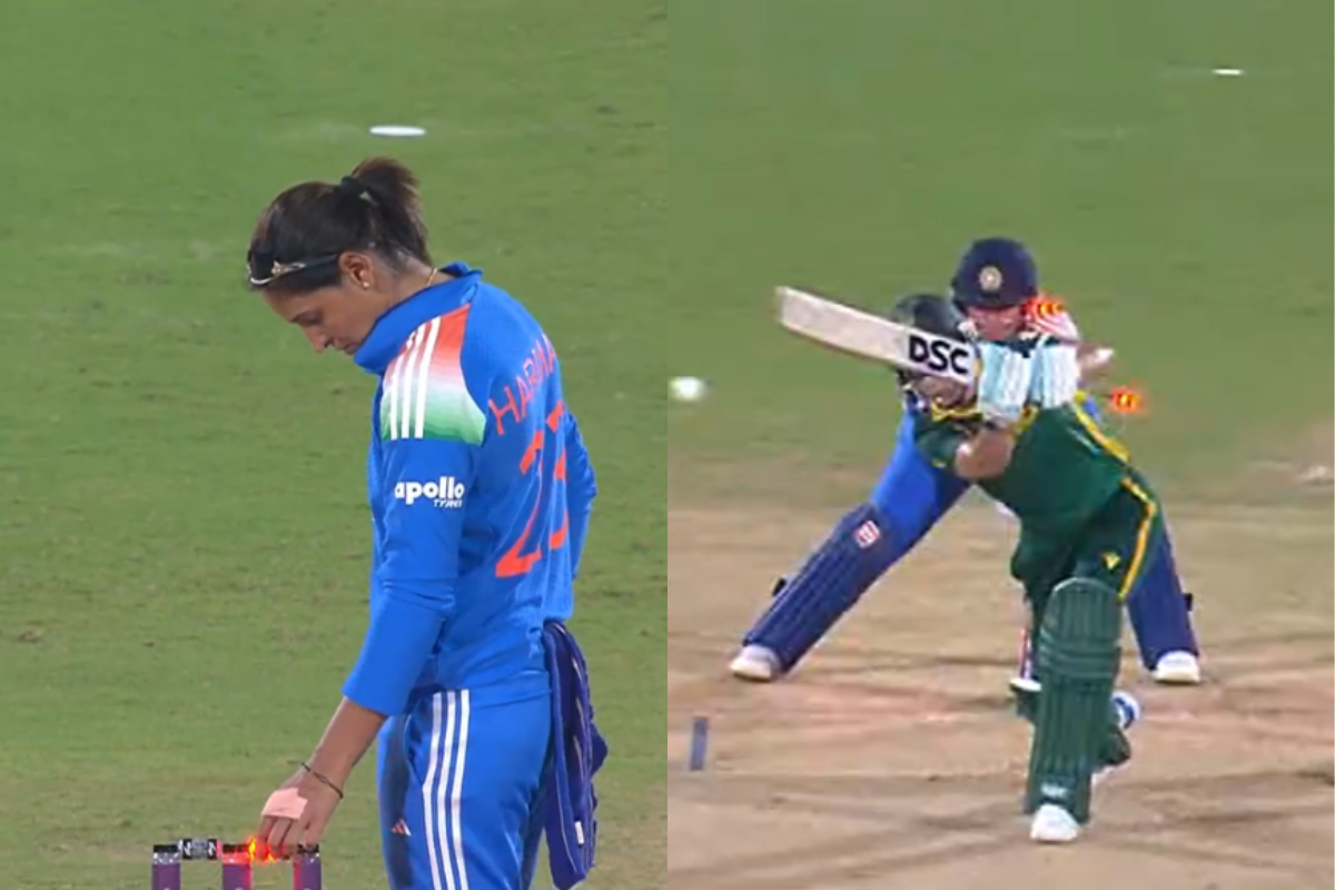 Harmanpreet Kaur Does the ‘Bail-swap’, India Remove Marizanne Kapp In Very Next Over In Women’s World Cup 2025 [WATCH]