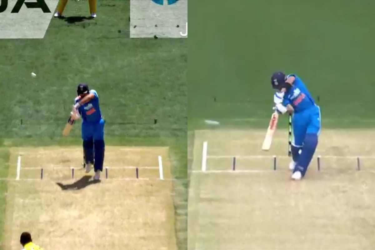 Rohit Sharma, Virat Kohli Fall to Outside Edges off Josh Hazlewood and Mitchell Starc in AUS vs IND 1st ODI [WATCH]