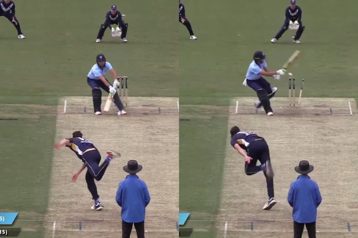 Sam Konstas Gets His Stumps Castled Playing Signature Ramp Shot in Australia One-Day Cup [WATCH]