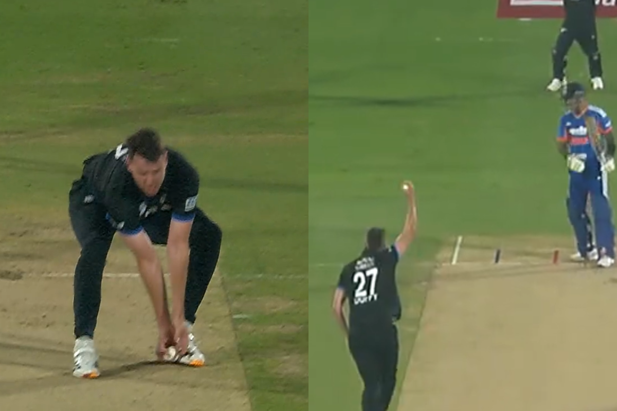 Big RCB Signing Jacob Duffy Grabs Unbelievable Return Catch To Dismiss Suryakumar Yadav in IND vs NZ 4th T20I [WATCH]