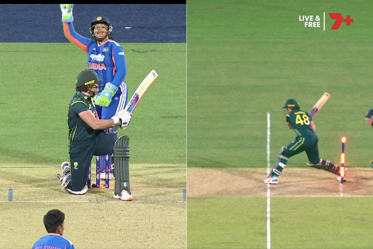 Bizarre Dismissal As RCB Star Slams Boundary but Gets Hit Wicket in AUSW vs INDW 3rd T20I [WATCH]