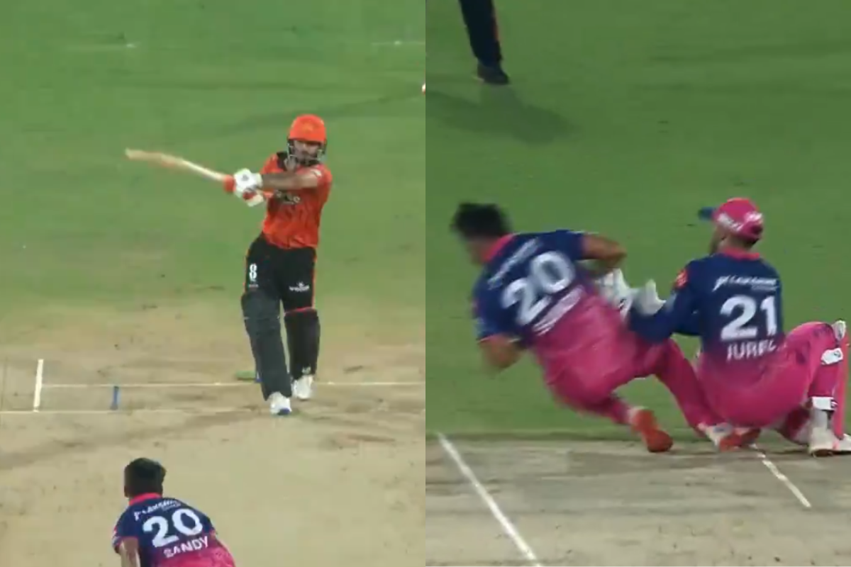Sandeep Sharma Collides With Dhruv Jurel But Holds Onto Catch to Dismiss Ishan Kishan Rampage in SRH vs RR IPL 2026 [WATCH]